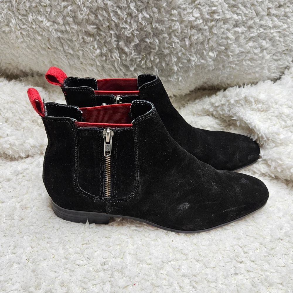 Asos‎ Black Suede Leather Chelsea Ankle Boots mens sz 6